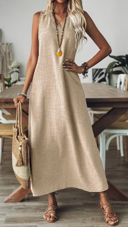Vestido corte holgado largo