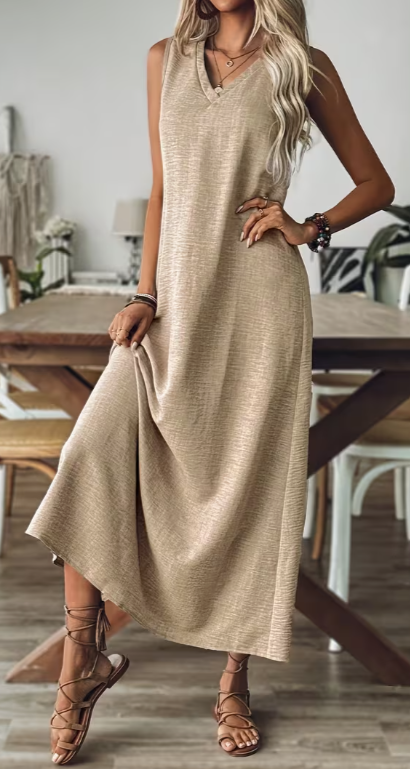 Vestido corte holgado largo