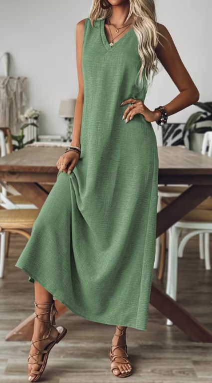 Vestido corte holgado largo