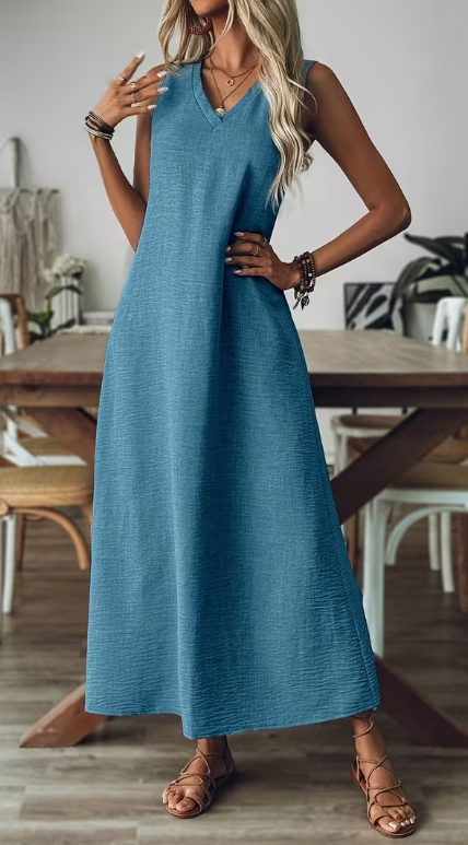 Vestido corte holgado largo